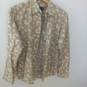 Club Monaco Men's Beige/White Patterned Blouse Size M US